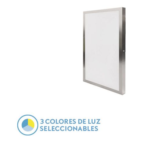 Panel Llano 36w 3000k-4000k-6500k 3,8x30x60 Cm Niquel 3600lm (1/2)