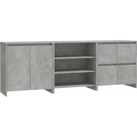 Maison Exclusive - Aparador de 3 piezas madera manufacturada gris (1/5)