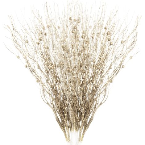 16 tiges de perles pour bouquets, guirlande de perles pour sapin de Noël, décoration de fête, champagne (1/3)