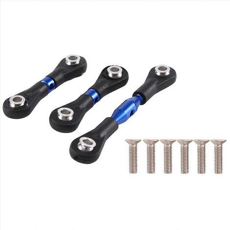 Spurstange aus Metall für TT-01 TT01, 3er-Set, blau getönt, robuste und präzise Spurstange, ideales Ersatzteil für Ihr Modell. (1/5)