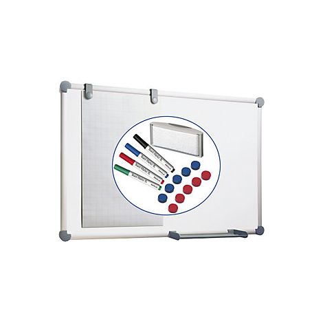 MAUL Pizarra blanco 2000 MAULpro 90x120 cm juntos completo Gris (1/2)