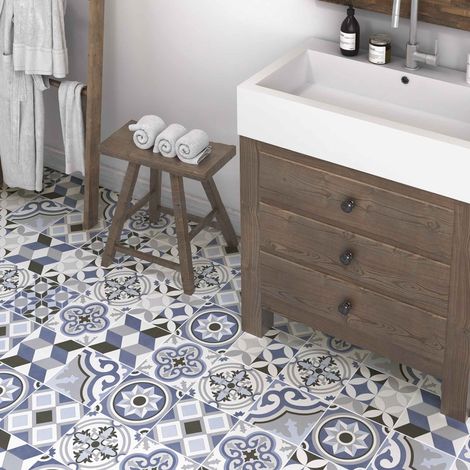 Carrelage premium effect ciment mat Matanzas Patchwork 20x20 cm (1/3)
