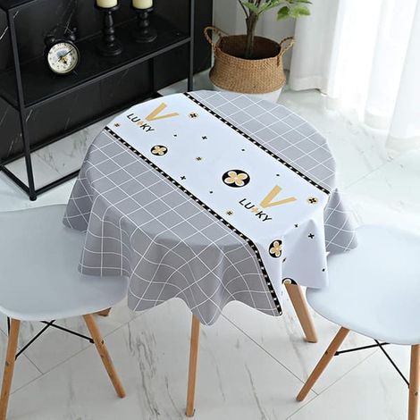 Nappe ronde imperméable en toile cirée PVC 120 cm Ecol