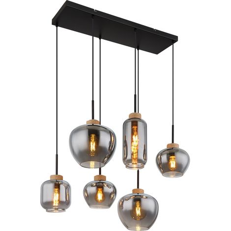 Globo - lampada a sospensione - Matt - nero - vetro vetro fumé - (1/5)