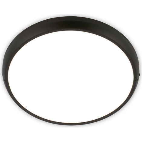 Briloner LED Deckenlampe IP44 Ø37,5x4 cm 24W 2900lm 4000K Neutralweiß Spritzwasserschutz Schwarz - Deckenleuchte Badezimmer Wohnzimmerlampe Küchenlampe (1/5)