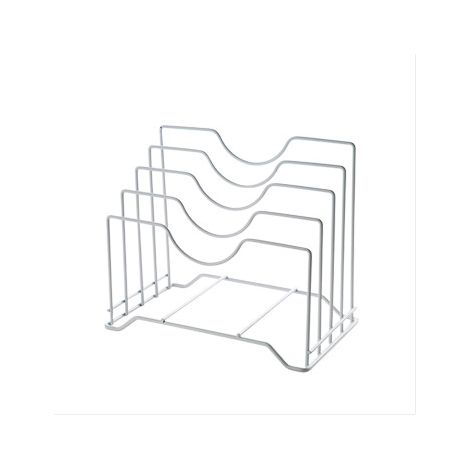 Étagère de rangement multifonctionnelle en métal Jomense à 4 emplacements pour couvercles de casseroles et poêles, idéale pour les ustensiles de cuisine, planches à découper, plans de travail, assiett