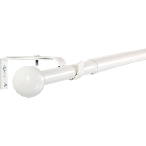 Gardinenstange ausziehbar Flexa Weiß Endstück Kugel 16/19mm 160-300cm