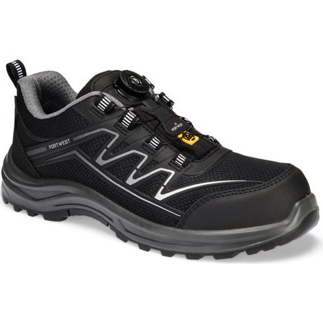 Deportivo de Composite KPU y malla S1PS ESD SR FO FT32 42 Negro/Gris