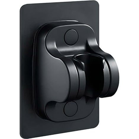 Ecleanfy - Support de douche mural sans perçage adhésif – universel, angle réglable, ABS noir (1/5)