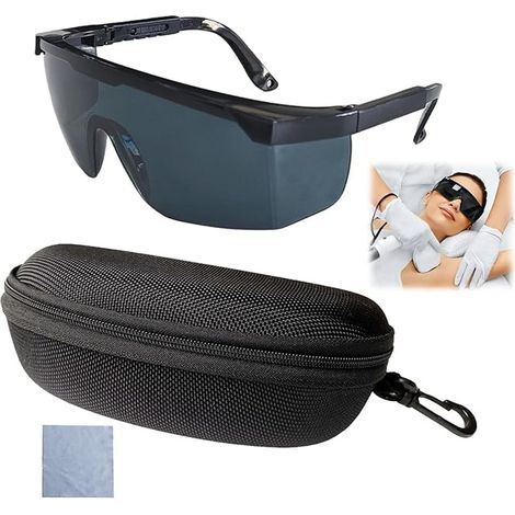 Lunettes de protection pour laser et IPL, sécurité pour l'épilation et la lumière pulsée 190-540 nm, verres panoramiques, design ergonomique et rétro, protection contre les UV et large champ de vision (1/5)