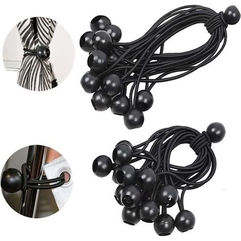 50 Stück elastische Bungee-Seile, Kugelkabel, 20 cm, für Planen, Zelte, Camping, Pavillons und Vorhänge (1/5)
