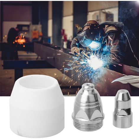 30 électrodes de découpe plasma P80 avec coupelle de protection en céramique - Consommables de découpe plasma (1/5)