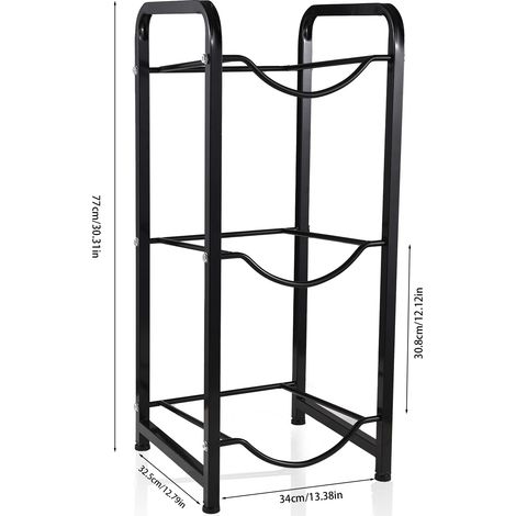 Support de carafe pour refroidisseur d'eau à 3 niveaux, support de bouteille robuste de 5 gallons, rangement avec protection du sol pour 3 bouteilles, support détachable, maison, cuisine, bureau, orga (1/5)