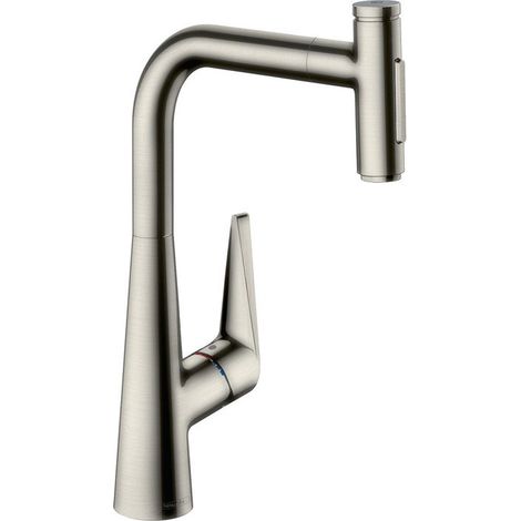 mitigeur cuisine 300,avec douchette extractible 2 jets, sBox aspect acier inox