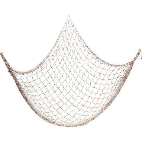Fischernetz im mediterranen Stil, kreative Foto-Requisite zum Aufhängen an der Wand für Schlaf- oder Wohnzimmer (bunt) – 100 x 200 x 0,3 cm (1/3)