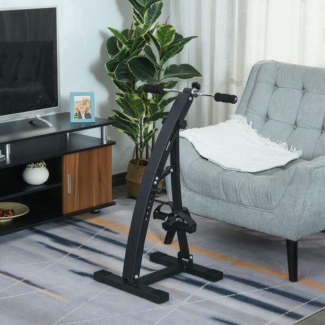 Ensemble de pédales pour bras et jambes avec écran LCD - 40x42,5x100 cm - structure acier EVA PP - hauteur et intensité réglables - noir (1/4)