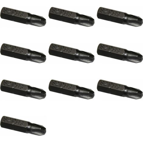 10 Stück PH3 Kreuz Bit 25mm Kreutz Bits S2 Stahl 10er Pack (1/3)