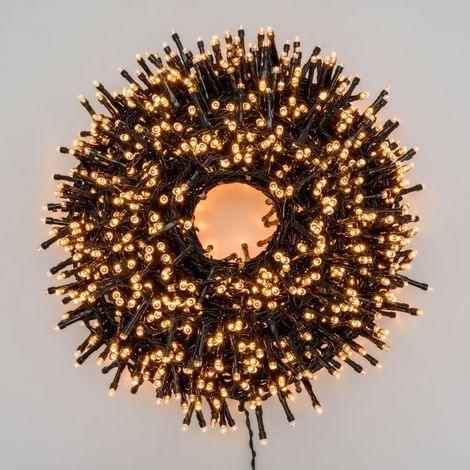 Guirlande Boa 40M 2000 LED 8 effets lumineux ambré câble vert Lotti (1/5)