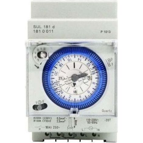 Horloge, sonnerie et minuterie pour tableau électrique Minuterie mécanique analogique 110V-220V, 24 heures, programmable quotidiennement, 15 minutes, réglage de l\\'heure, relais de commutation SUL181 (1/4)