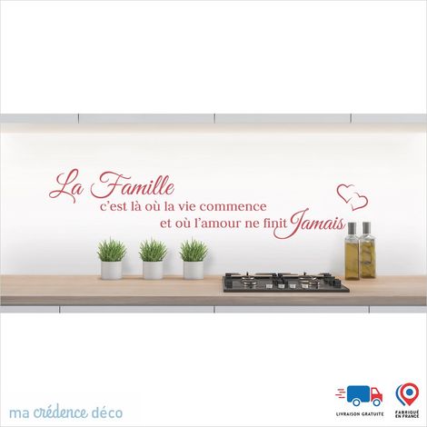 Crédence : La famille 1 - Couleur Rose clair - Alu composite - 120 - 60 (1/3)