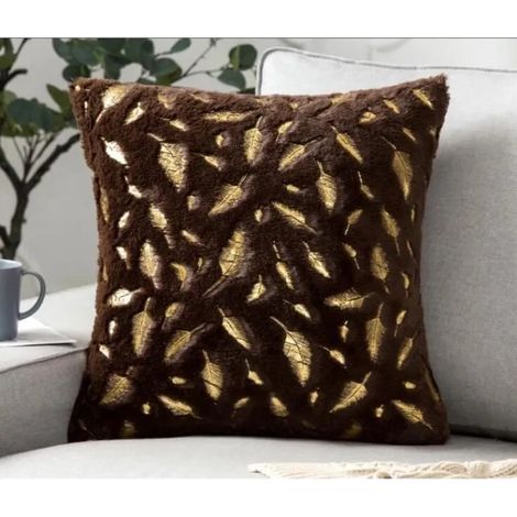 1x housse de coussin estampage or doux en peluche plume fausse fourrure taies d'oreiller velours moelleux shaggy gris clair