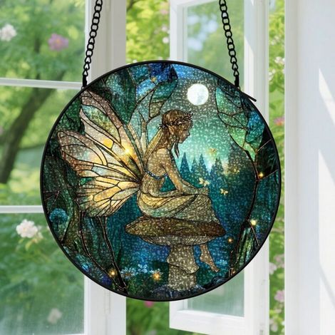 Capteur de soleil en vitrail - décoration spirituelle 15cm (1/4)