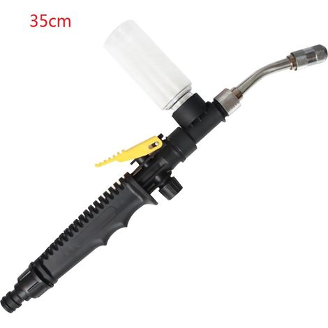 Jet de lavage de voiture en acier inoxydable antirouille, pulvérisateur d'eau détachable pour le nettoyage du jardin et de l'automobile, 35 cm/13,78 pouces (bouteille de mousse incluse)
