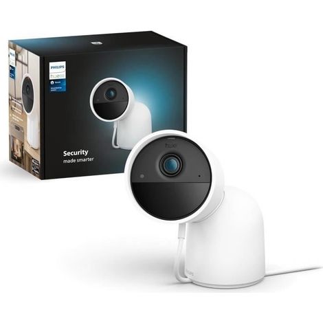 Verdrahtete Kamera mit Tischhalterung - Philips Hue - Sicher - HD 1080P - Innen oder Außen - Weiß