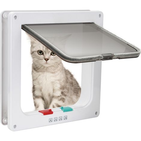 SWANEW Chatière pour chats Chatière pour animaux domestiques Chatière pour chiens 4 voies