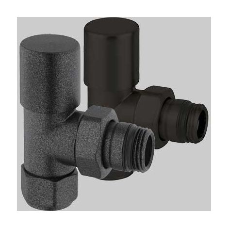 VALVOLA D'ARREDO A SQUADRA TERMOSTATIZZABILE "HIGH STYLE B" - Nero Opaco 1/2 x 24-19