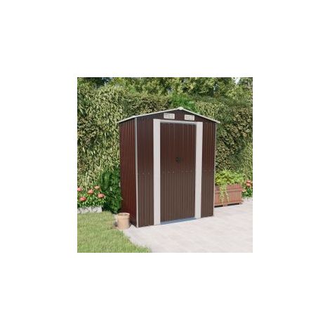 Abri de jardin Marron foncé 192x108x223 Acier galvanisé (1/5)