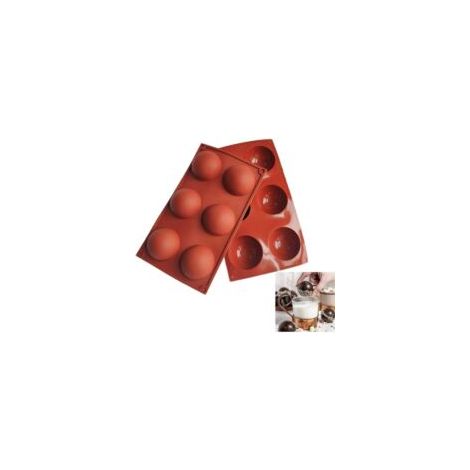 Juego de 2 moldes grandes para chocolate caliente, 6 semiesferas de silicona para hacer chocolate, pasteles, gelatina y ratones con forma de cúpula - Crezuo (1/4)