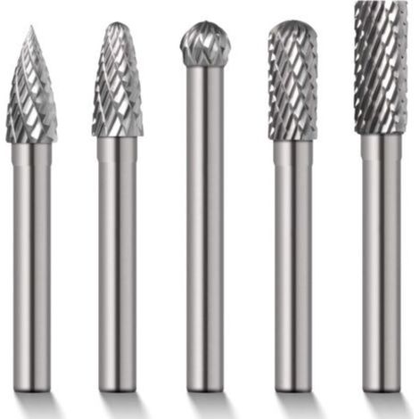 5 Mèches/Fraises de 8 mm en carbure de tungstène rotatif Tige cylindrique en Meule à matrice 6 mm Tige de mèches BI044 (1/5)