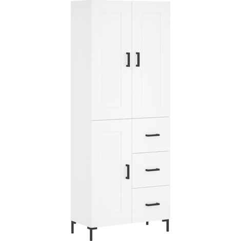 Maison Exclusive - Buffet haut Blanc 69,5x34x180 cm Bois d'ingénierie (1/5)