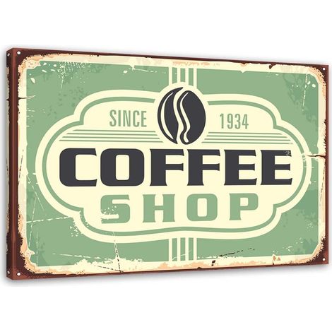 Tableau sur toile Panneau rétro café 60x40 (1/5)