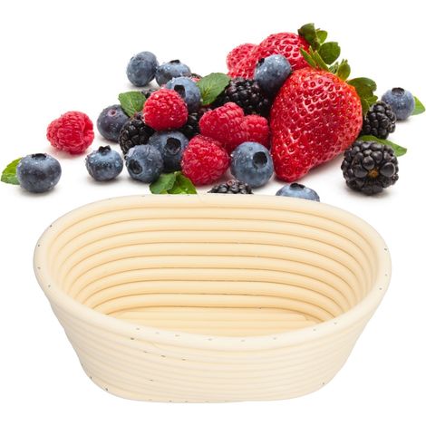 Panier à fermentation pour pain lavable, moule de cuisson ovale innovant pour boulangerie maison, 21x14x8cm beige