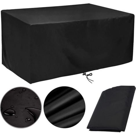 Housse de Protection pour Table de Jardin Rectangulaire 160x100x75 cm, Housse Imperméable et Anti-UV pour Mobilier de Cour Extérieure (1/4)