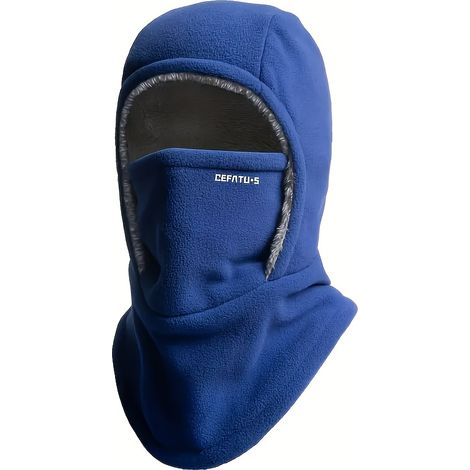 Cagoule d'hiver coupe-vent pour homme (1 pièce), cache-cou avec protection des oreilles, en fibre de polyester épaisse, idéale pour l'extérieur. (1/5)