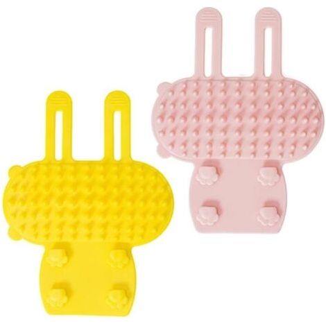 Ensemble de deux brosses autonettoyantes pour chat, brosse de massage d'angle, brosse de toilettage pour chat, peigne de massage pour chat (1/5)