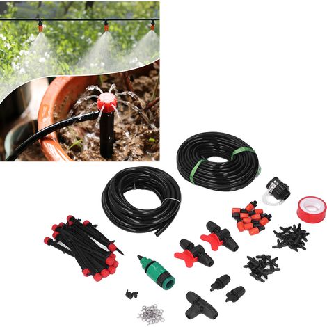 Système d'irrigation par micro-asperseurs pour jardin, kit d'irrigation goutte à goutte capillaire 4/7, brumisation et refroidissement pour aménagement paysager (1/5)