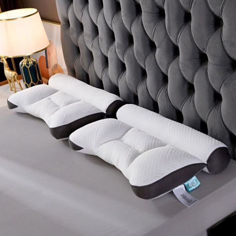 Oreiller ergonomique apnée du sommeil 40x60 cm – Mousse à mémoire de forme – Soutien cervical anti-ronflement – (1/4)