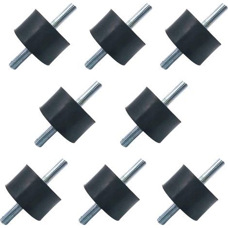 8 Pièces Silentbloc Caoutchouc M6 Amortisseur Vibrations Caoutchouc Métal Support Fileté Réduction des Vibrations pour Machines Moteurs Compresseurs Pompes à Eau 20 x 15 M6 x 18 (1/5)