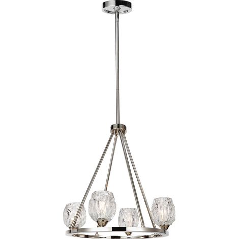 Elstead Rubin - Lampadario a bracci multipli con finitura in nichel lucido a 4 luci, G9