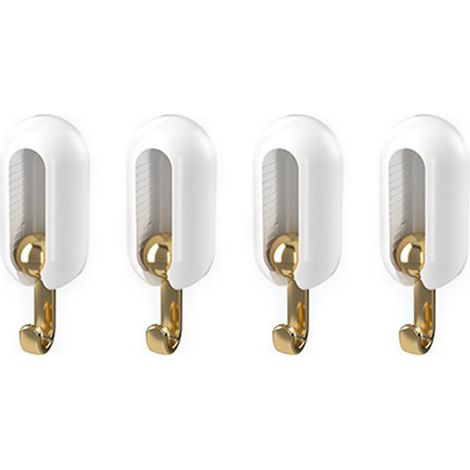 4 Crochets Adhésifs Multifonctionnels Style Minimaliste Moderne Porte-manteaux Mural Blanc Luxe Léger Charge Lourde Sans Perçage (1/5)