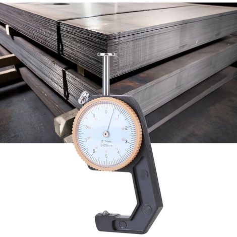 Dickenmessgerät mit runder Skala, Genauigkeitsmesswerkzeug, flacher, spitzer Kopf, Messbereich 0–20 mm (1/5)