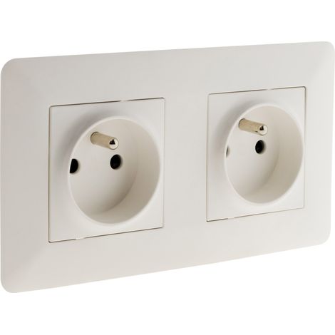 Lot de 10 - Prise 16A Blanc Double - Artezo - Zenitech