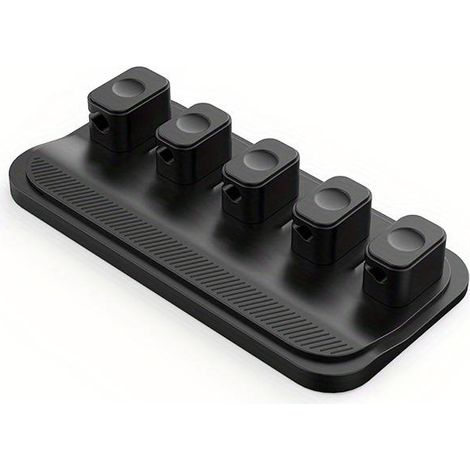 Magnetisches Kabelmanagement, Kabelhalterclips, vielseitiger Schreibtischkabelhalter, 5 Clips für Lightning-, USB-C- und Micro-USB-Kabel, haftet auf Holz, Marmor, Metall und Glas (1/5)