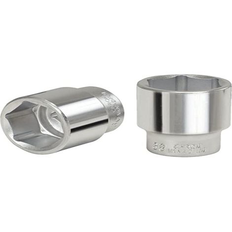 KS Tools 911.3440 - Bussola a 6 punte, 3/4", 40 mm, versione corta, finitura satinata cromata vanadio