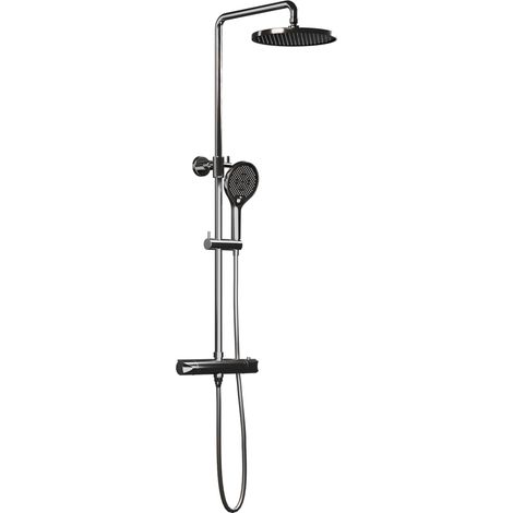 BERNSTEIN - Colonne de douche thermostatique reglable en métal avec tête de douche et douchette - Chrome - H. 85,5 à 125,5cm - 8821 (1/5)