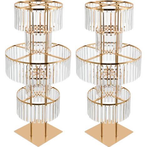 Blumenstand, mehrstufiges Design, elegante Erscheinung, Goldener quadratischer Boden, M (1/2)